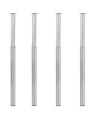Pieds de table télescopiques 4 pcs Nickel brossé 710 mm-1100 mm | Mobilier & Déco