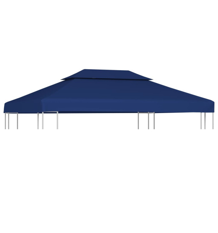 Toile supérieure de belvédère 2 niveaux 310 g/m² 4x3 m Bleu | Mobilier & Déco