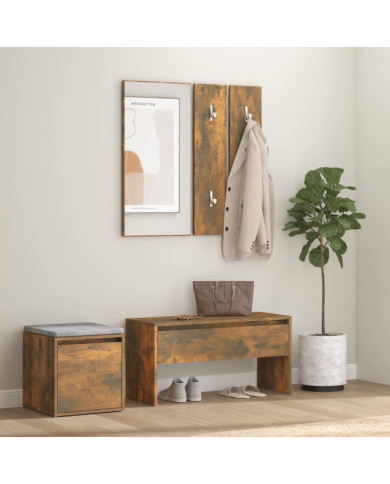 Ensemble de meubles de couloir Chêne fumé Bois d'ingénierie | Mobilier & Déco