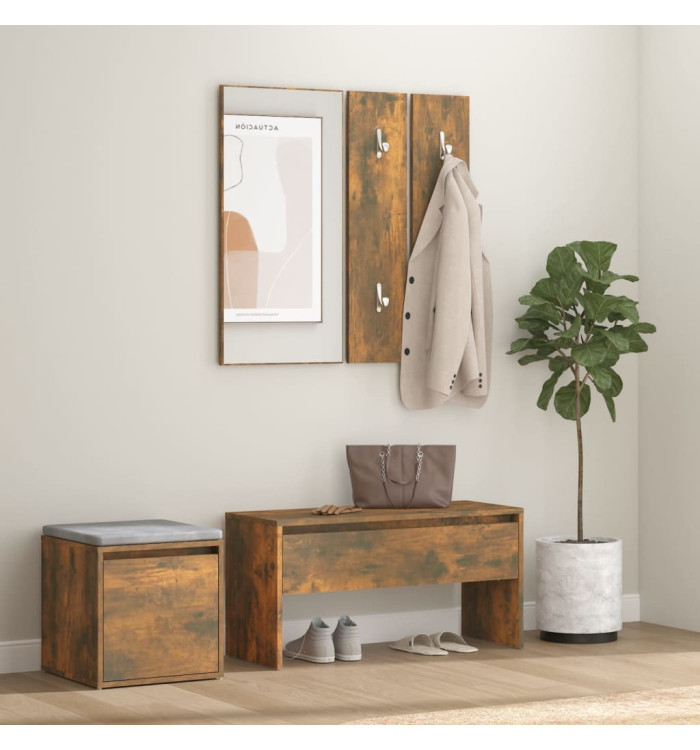 Ensemble de meubles de couloir Chêne fumé Bois d'ingénierie | Mobilier & Déco