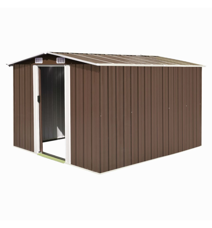 Abri de jardin 257x298x178 cm Métal Marron | Mobilier & Déco