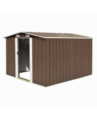 Abri de jardin 257x298x178 cm Métal Marron | Mobilier & Déco