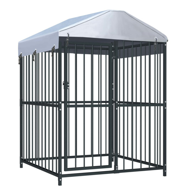 Chenil extérieur avec toit pour chiens 120 x 120 x 150 cm | Mobilier & Déco