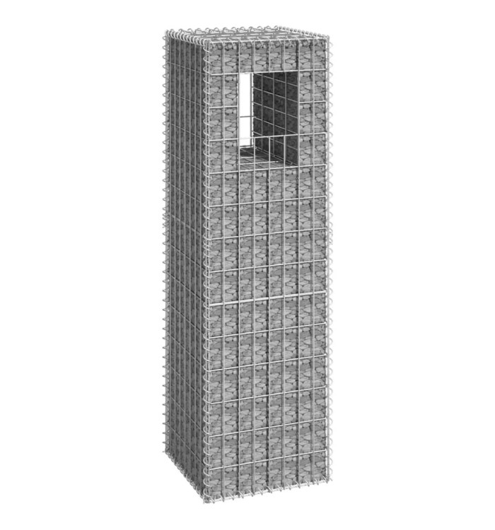 Poteau à panier de gabion 40x40x140 cm Fer | Mobilier & Déco