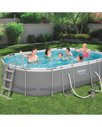 Bestway Ensemble de piscine ovale Power Steel 488x305x107 cm 56448 | Mobilier & Déco