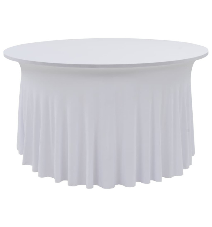 Nappes élastiques de table avec jupon 2 pcs 150x74 cm Blanc | Mobilier & Déco