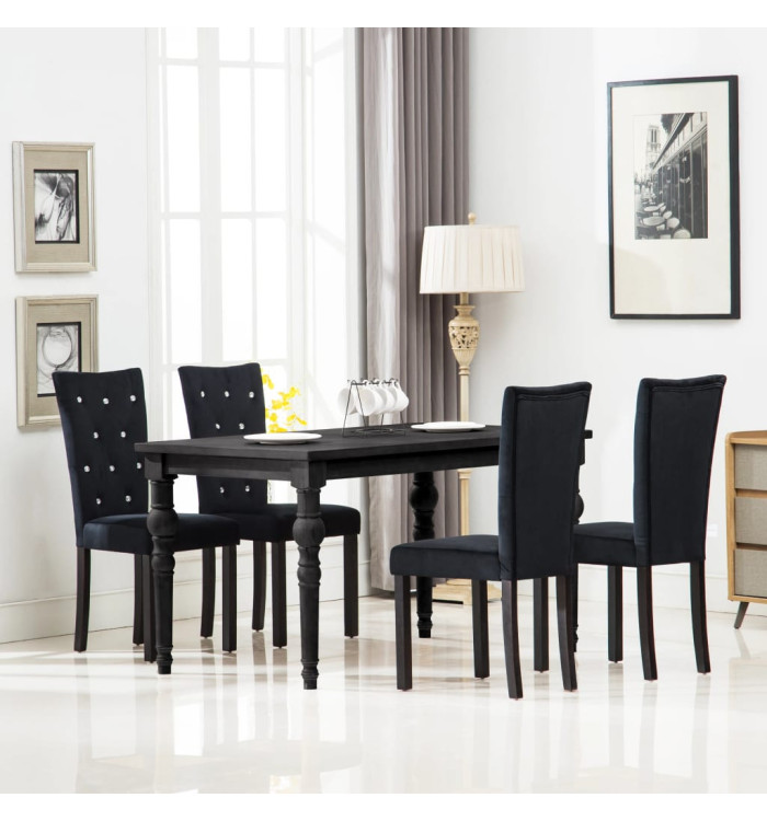 Chaises à manger lot de 4 Noir Velours | Mobilier & Déco