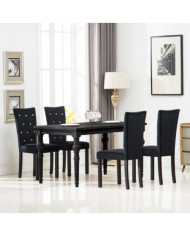 Chaises à manger lot de 4 Noir Velours | Mobilier & Déco