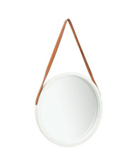 Miroir mural avec sangle 50 cm Blanc | Mobilier & Déco