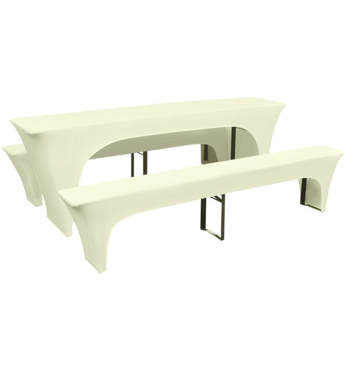 Housse pour table de pique-nique/bancs 3 pièces Crème | Mobilier & Déco