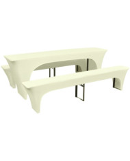 Housse pour table de pique-nique/bancs 3 pièces Crème | Mobilier & Déco