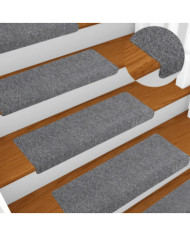 Tapis de marches d'escalier 10 pcs Gris 65x21x4 cm Aiguilleté | Mobilier & Déco