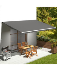 Tissu de remplacement pour auvent Anthracite 6x3,5 m | Mobilier & Déco