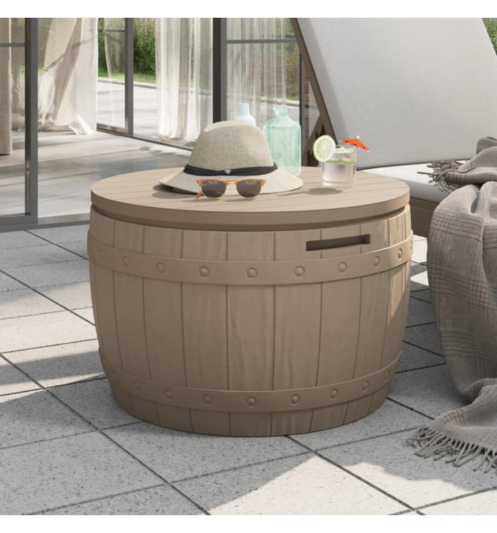 Boîte de rangement de jardin 3 en 1 marron clair polypropylène | Mobilier & Déco