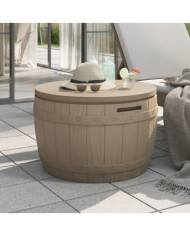 Boîte de rangement de jardin 3 en 1 marron clair polypropylène | Mobilier & Déco
