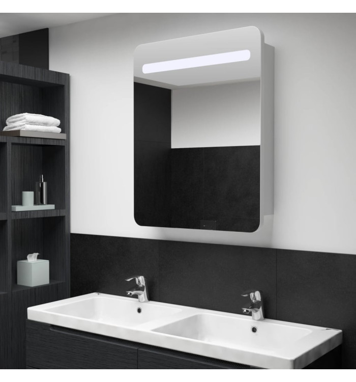 Armoire de salle de bain à miroir LED 60x11x80 cm | Mobilier & Déco