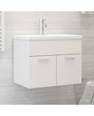 Armoire d'évier avec lavabo intégré Blanc Aggloméré | Mobilier & Déco
