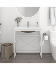 Cadre de lavabo de salle de bain vasque à encastrer Blanc Fer | Mobilier & Déco