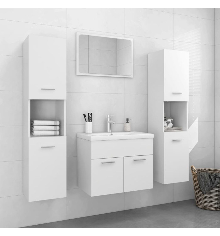 Ensemble de meubles de salle de bain Blanc Bois d'ingénierie | Mobilier & Déco