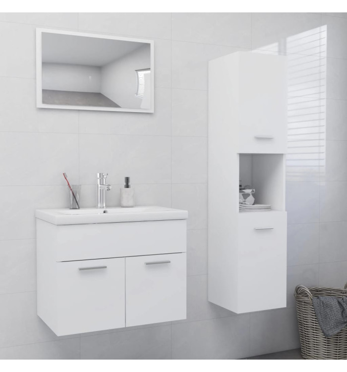 Ensemble de meubles de salle de bain Blanc Aggloméré | Mobilier & Déco