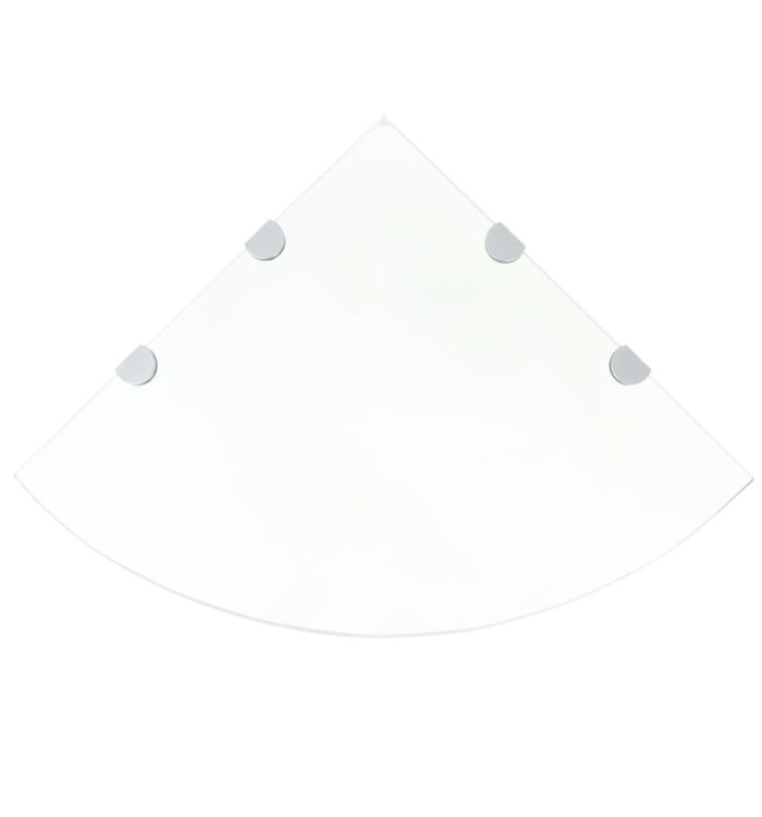 Étagères d'angle 2 pcs et supports Verre Transparent 45x45 cm | Mobilier & Déco