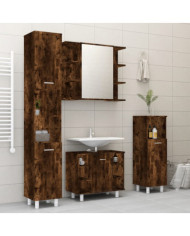 Ensemble d'armoires de salle de bain 4 pcs chêne fumé | Mobilier & Déco