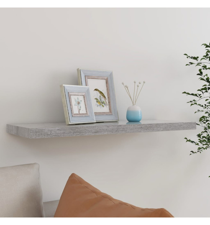 Étagère murale flottante Gris béton 80x23,5x3,8 cm MDF | Mobilier & Déco
