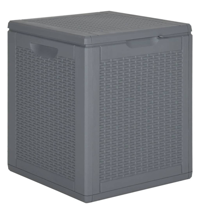 Boîte de rangement de jardin gris PP rotin 90 L | Mobilier & Déco