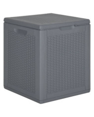 Boîte de rangement de jardin gris PP rotin 90 L | Mobilier & Déco