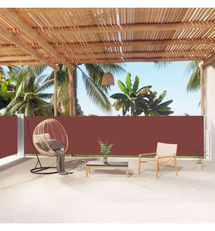 Auvent latéral rétractable Marron 140x1000 cm | Mobilier & Déco