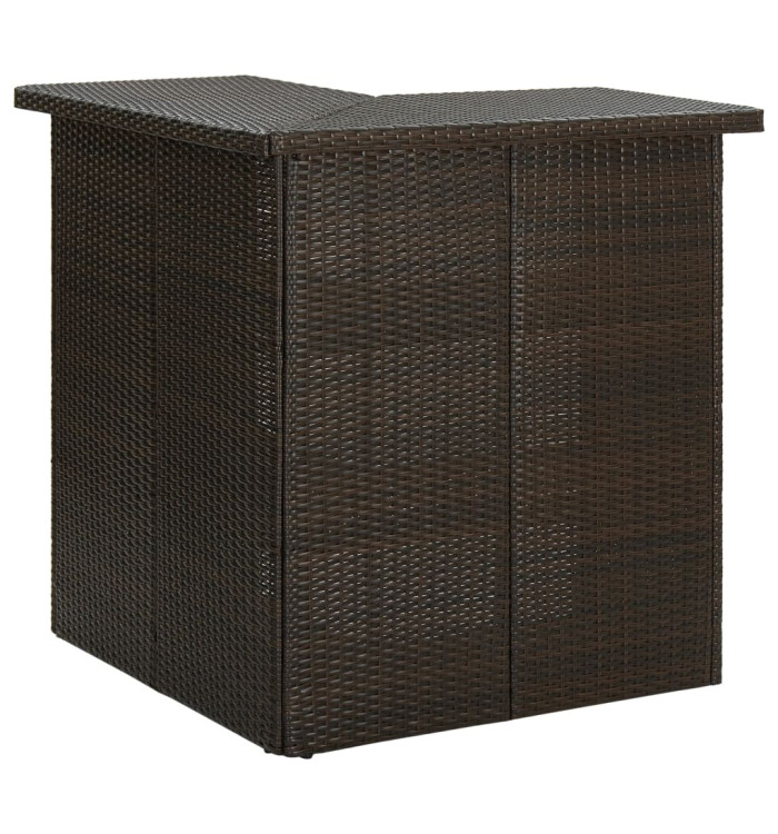 Table d'angle de bar Marron 100x50x105 cm Résine tressée | Mobilier & Déco