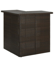 Table d'angle de bar Marron 100x50x105 cm Résine tressée | Mobilier & Déco