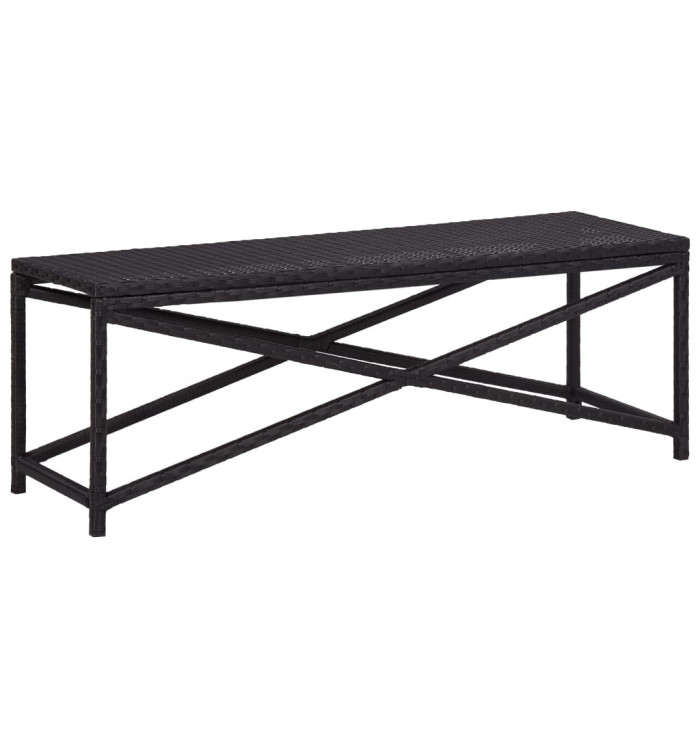 Banc de jardin 120 cm Résine tressée Noir | Mobilier & Déco