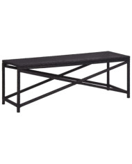 Banc de jardin 120 cm Résine tressée Noir | Mobilier & Déco