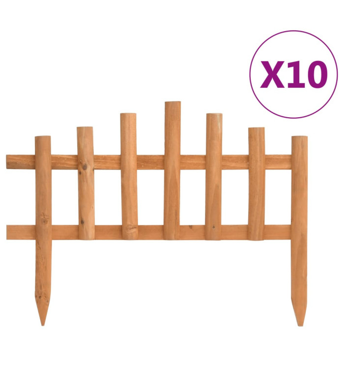 Bordure de jardin 10 pcs Bois de sapin 4,4 m | Mobilier & Déco