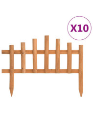 Bordure de jardin 10 pcs Bois de sapin 4,4 m | Mobilier & Déco