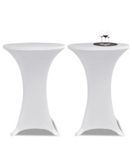 Housse de table Ø 70 cm Blanc extensible 2 pcs | Mobilier & Déco