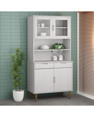 Dessus de buffet MOLDE Blanc 90x35x100 cm Bois massif de pin | Mobilier & Déco
