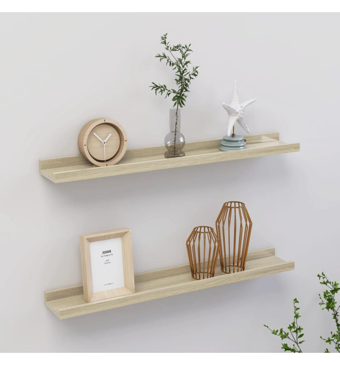 Étagères murales 2 pcs chêne sonoma 60x9x3 cm | Mobilier & Déco