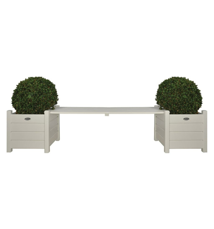 Esschert Design Bacs à fleurs avec banc blanc CF33W | Mobilier & Déco