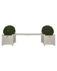 Esschert Design Bacs à fleurs avec banc blanc CF33W | Mobilier & Déco