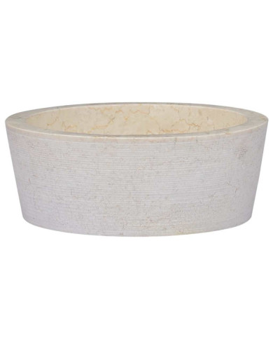 Lavabo Crème Ø40x15 cm Marbre | Mobilier & Déco