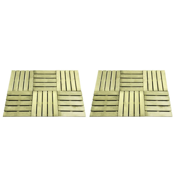 Dalles de terrasse 12 pcs 50x50 cm Bois Vert | Mobilier & Déco