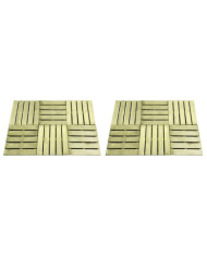Dalles de terrasse 12 pcs 50x50 cm Bois Vert | Mobilier & Déco