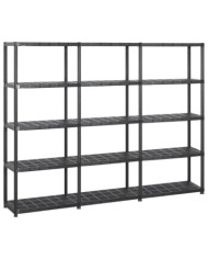 Étagère de rangement à 5 niveaux Noir 213x38x170 cm Plastique | Mobilier & Déco