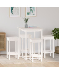 Ensemble de bar 5 pcs Blanc Bois de pin massif | Mobilier & Déco