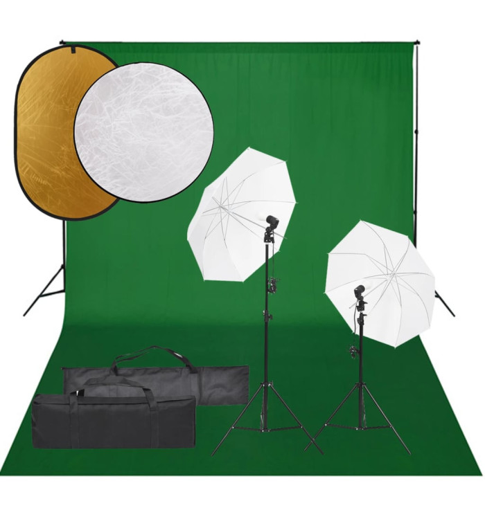 Kit de studio photo avec éclairage toile de fond et réflecteur | Mobilier & Déco