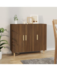Buffet chêne marron 90x34x80 cm bois d'ingénierie | Mobilier & Déco