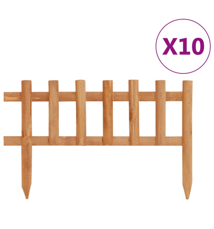 Bordure de jardin 10 pcs Bois de sapin 4,4 m | Mobilier & Déco