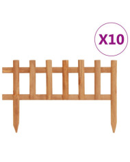 Bordure de jardin 10 pcs Bois de sapin 4,4 m | Mobilier & Déco